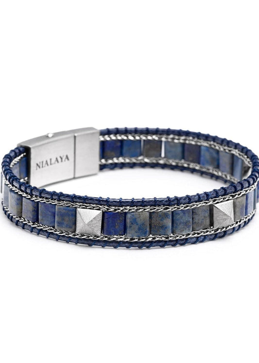 Blue Lapis Stud Bracelet - Pop Up Concepts