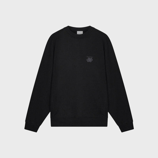 Embroidered Knot Sweatshirt -Black - Pop Up Concepts