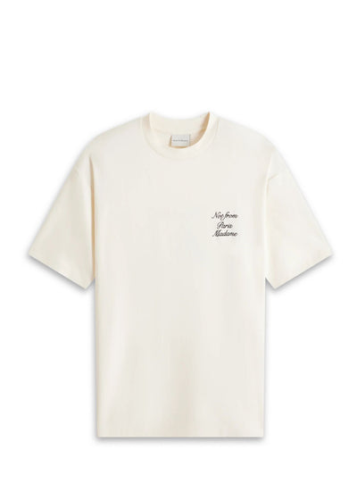Slogan Cursive T-Shirt-Cream - Pop Up Concepts