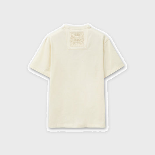 Embroidered Logo T-shirt-Ivory - Pop Up Concepts