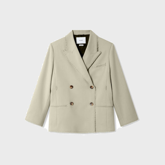 Thea Frayed Blazer-Dusty Green-Women - Pop Up Concepts
