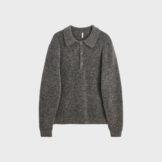 Mohair Polo-Grey Melange - Pop Up Concepts