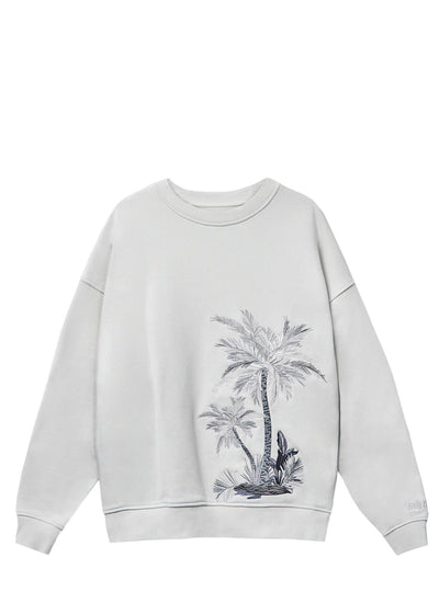Lunar Rock Palm Sweatshirt-Grey - Pop Up Concepts