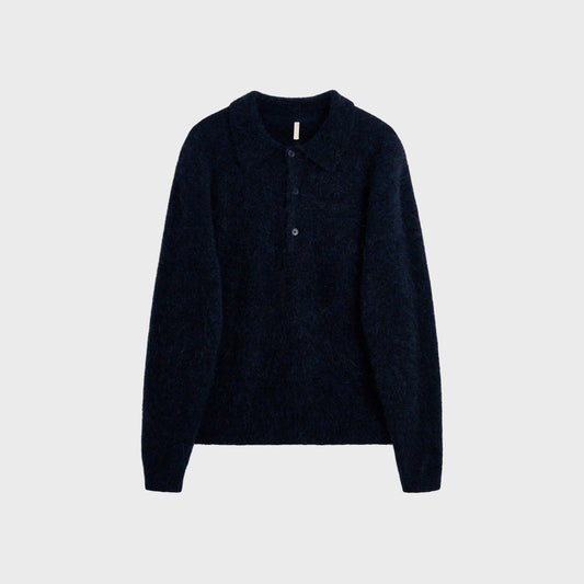 Mohair Polo-Navy - Pop Up Concepts