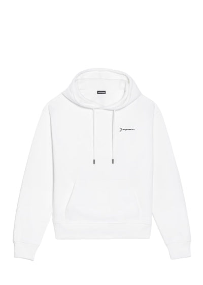 Embroidered logo hoodie-White - Pop Up Concepts
