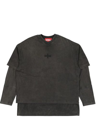 Tam Layerd T-Shirt-Faded Black - Pop Up Concepts