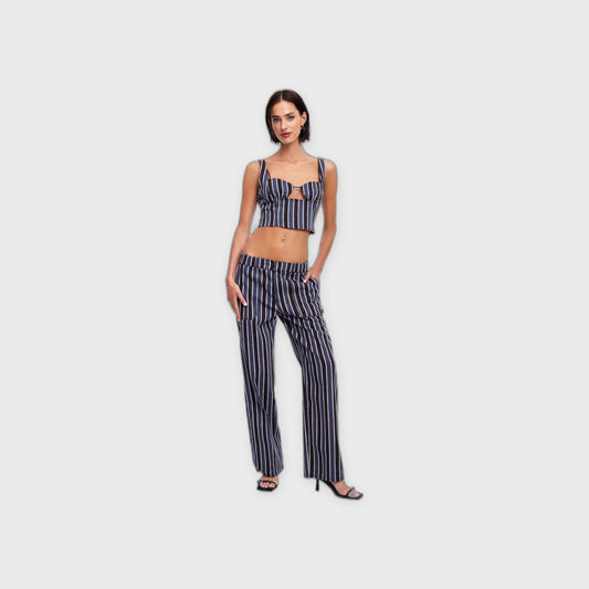 Odette Top - Navy Stripe - Pop Up Concepts