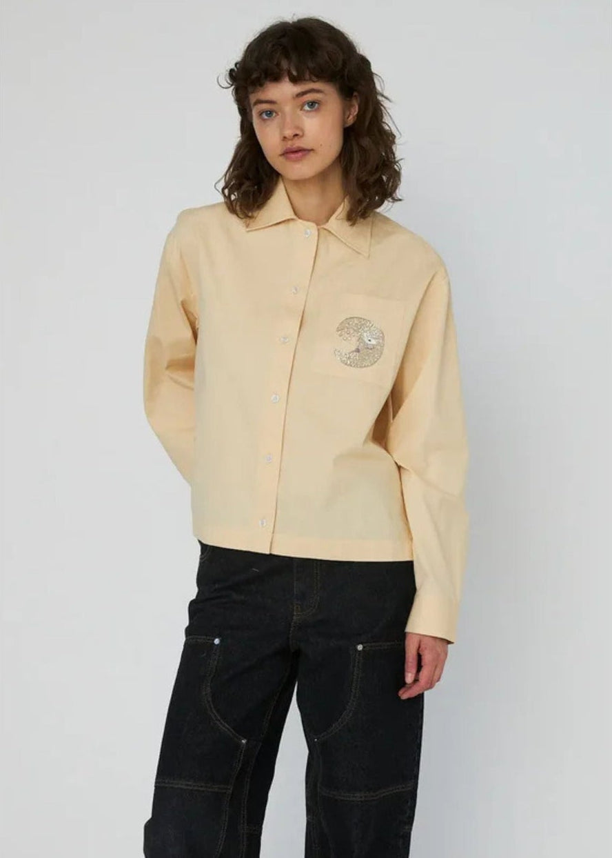 Embellished Moon Shirt - Creme Brûlée - Pop Up Concepts