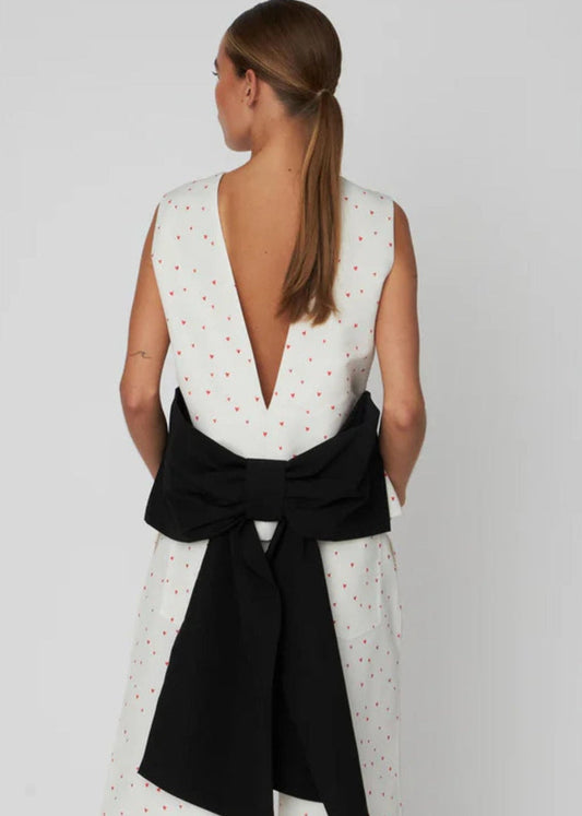 Heart Printed Bow Top-Hearts - Pop Up Concepts