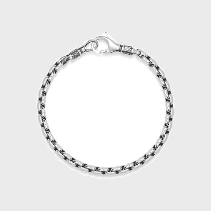 Sterling Silver 4mm Round Link Chain Bracelet - Pop Up Concepts