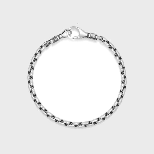 Sterling Silver 4mm Round Link Chain Bracelet - Pop Up Concepts