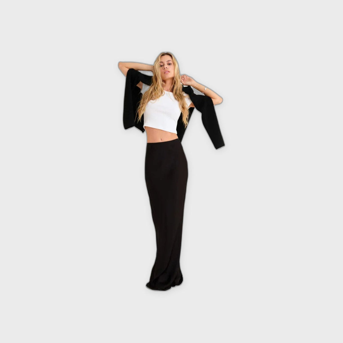 Archive Bias Maxi Skirt-Black - Pop Up Concepts