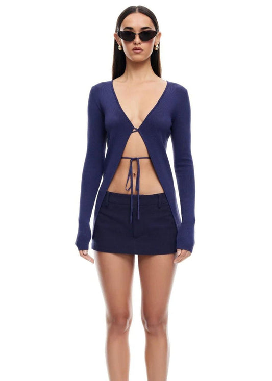 DNA Knit Top-Navy - Pop Up Concepts
