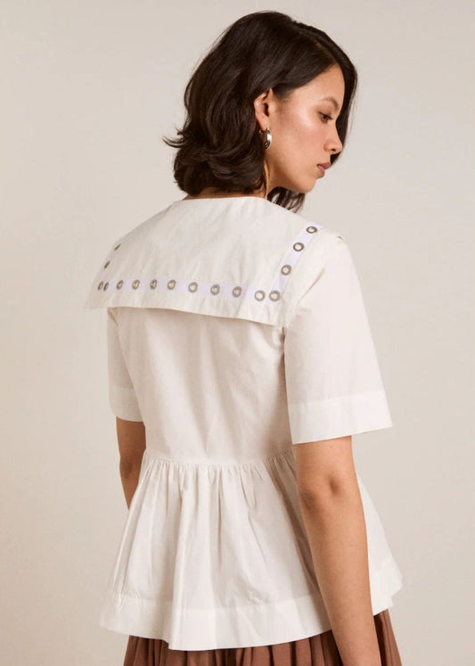 Cyrus Eyelet Blouse-White - Pop Up Concepts
