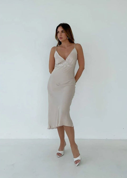 Moonlight Slip Dress - Dove - Pop Up Concepts