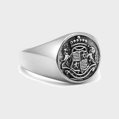 Stainless Steel Crest Ring-Silver - Pop Up Concepts